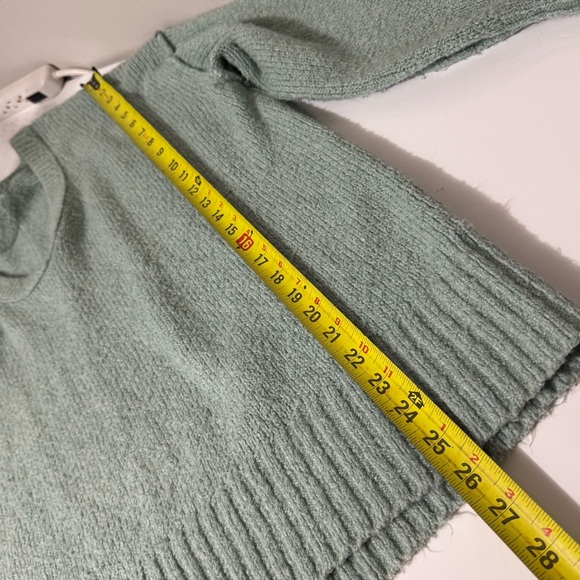 Free People cotton blend oversized bohemian cottagecore mint green Sweater - Picture 7 of 8